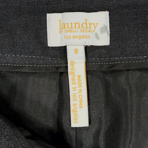 Laundry Shelli Segal Pencil Skirt 8 Women Charcoal Gray 30x22 Stretch Zip NEW - Picture 4 of 12